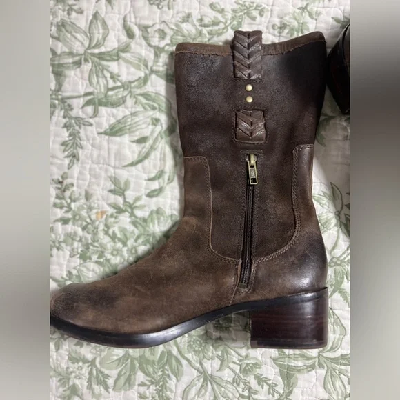 UGG Brown Leather/Suede Western Cowboy Riding Boots Size 6.5 Women High Top - Picture 5 of 13